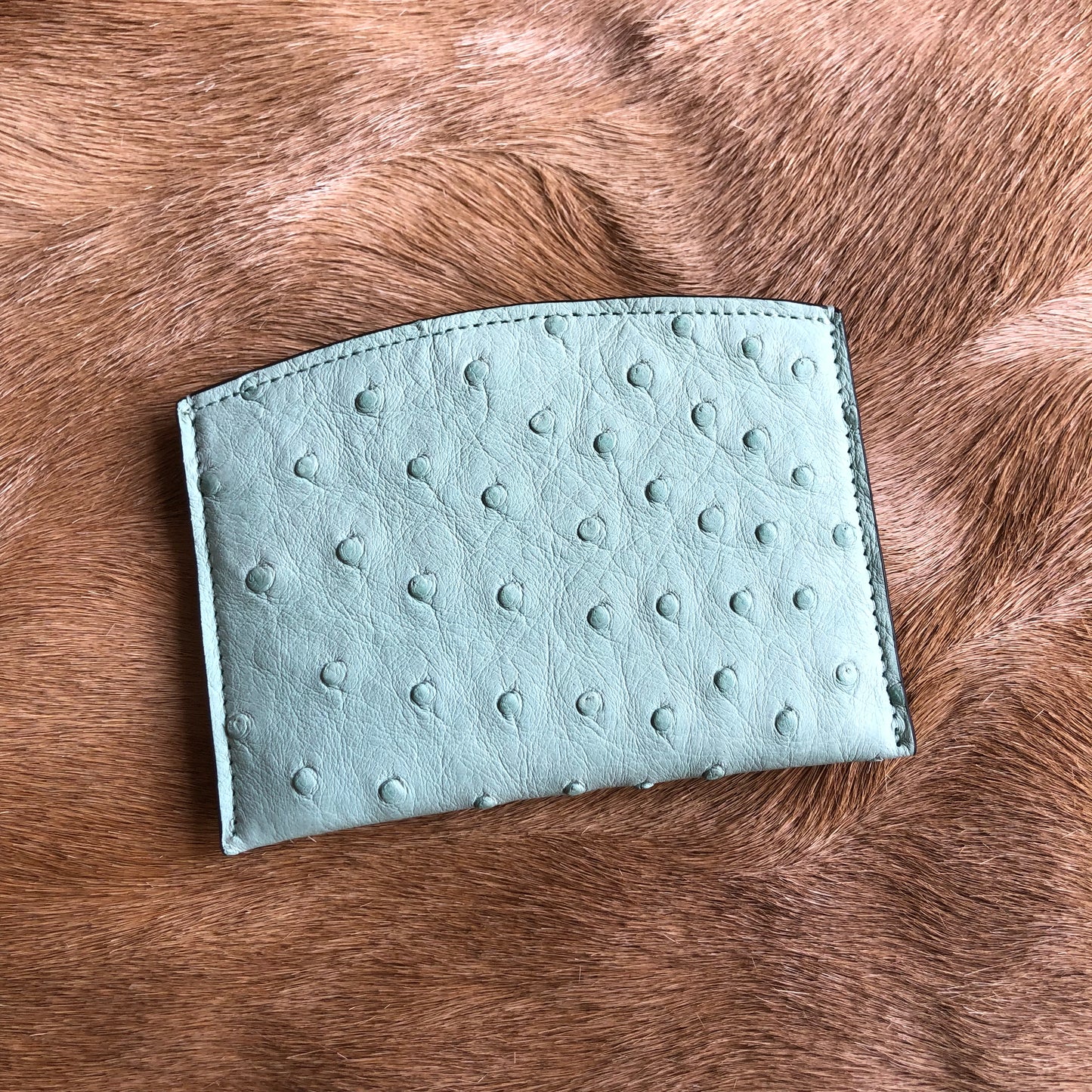 CRISTY SMART CARD WLT / OSTRICH MINT