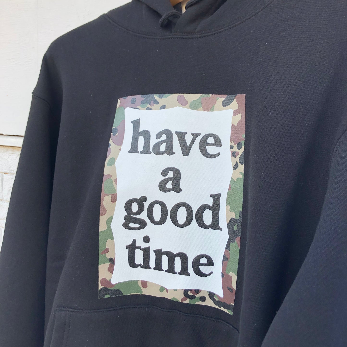 CAMO FRAME PULLOVER HOODIE FL BLACK
