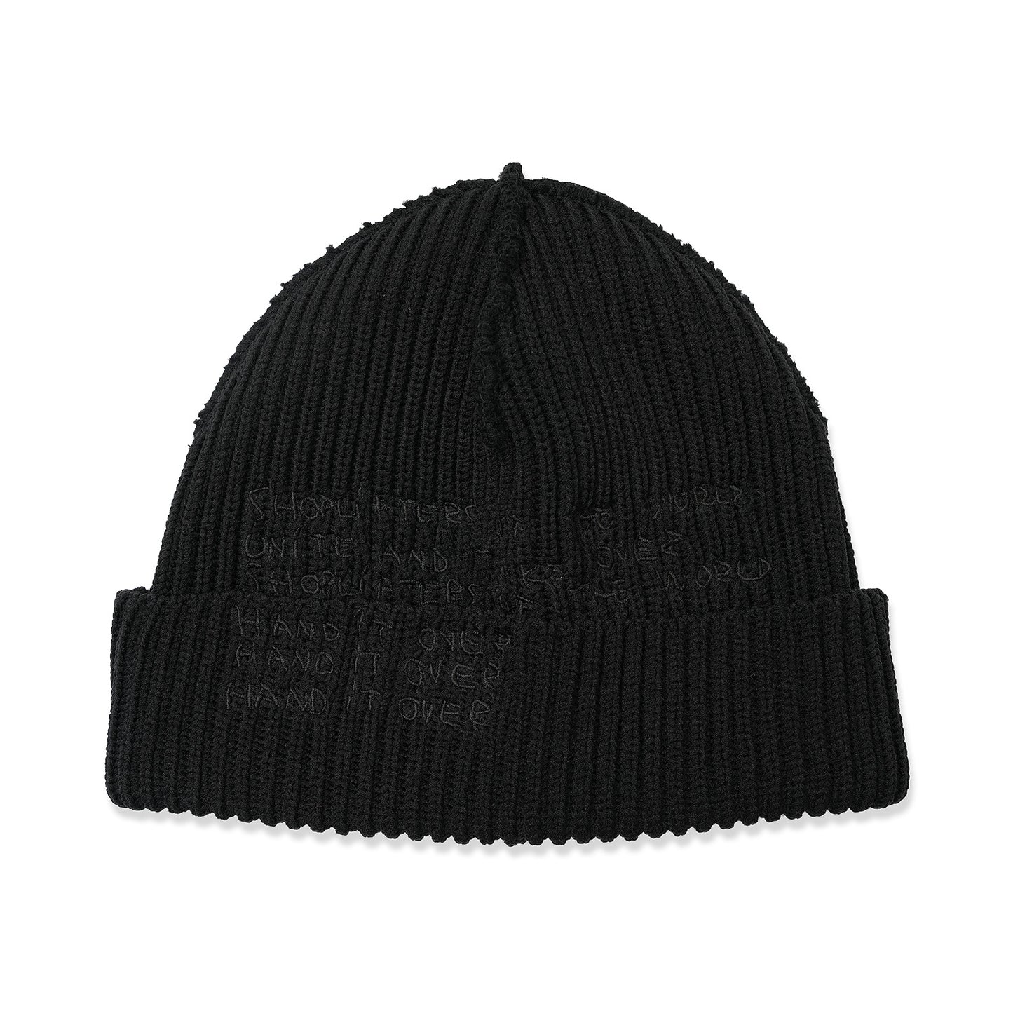 INSIDE OUT CUFF BEANIE BLACK (BLACK EMB)