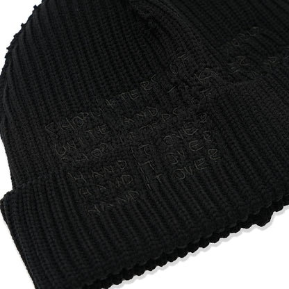 INSIDE OUT CUFF BEANIE BLACK (BLACK EMB)