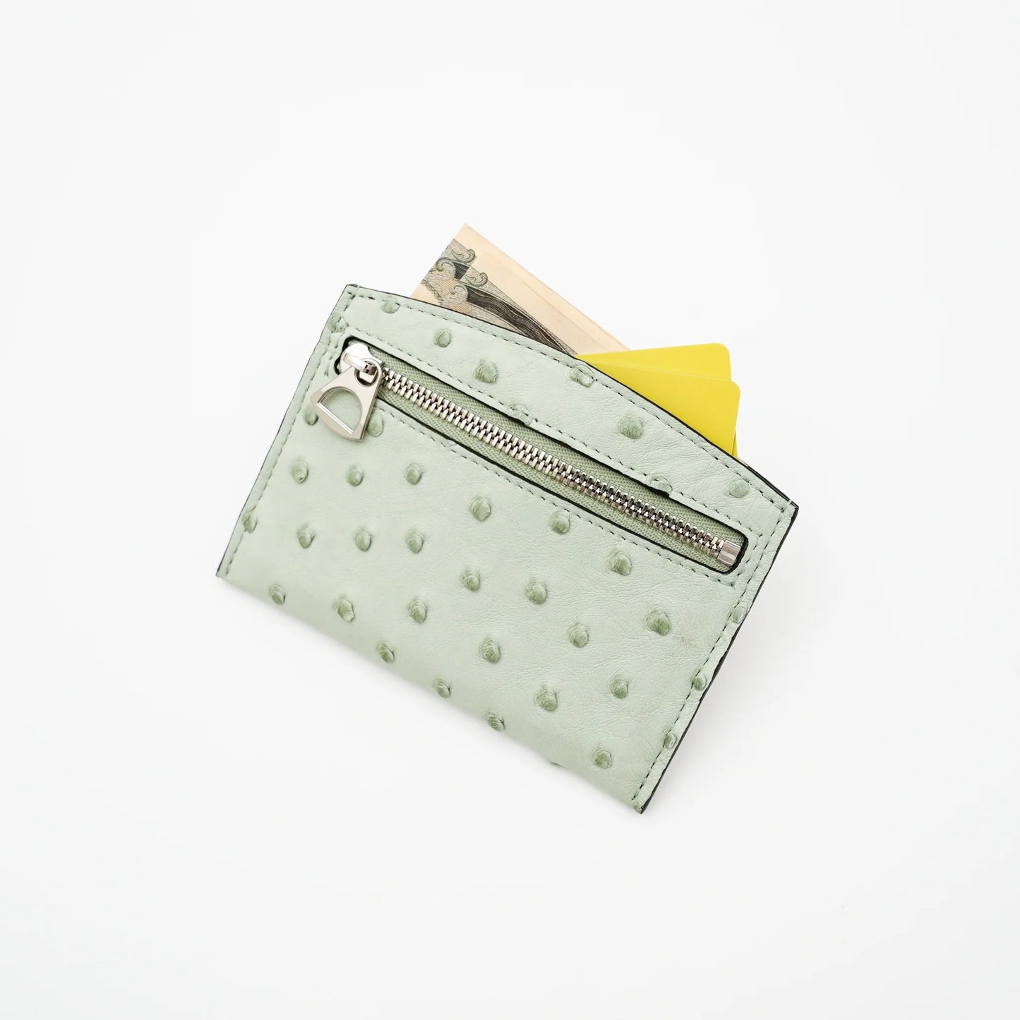 CRISTY SMART CARD WLT / OSTRICH MINT
