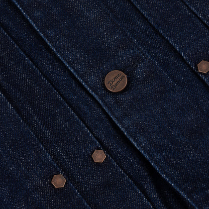 Pleated Denim Jacket Indigo