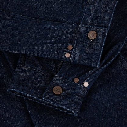 Pleated Denim Jacket Indigo