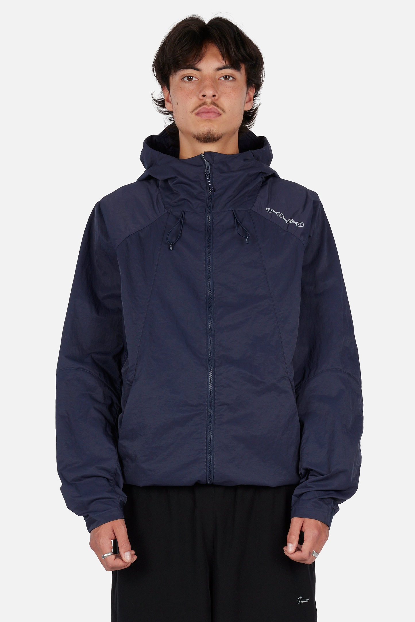 Crinkled Tech Windbreaker	Dark Navy