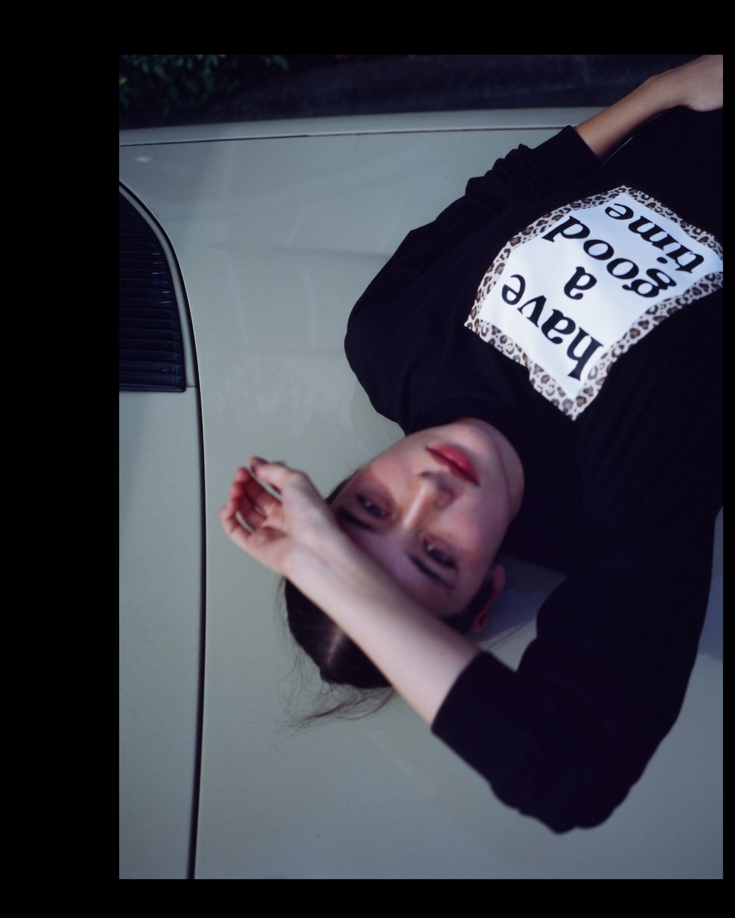 LEOPARD FRAME L/S TEE WHITE
