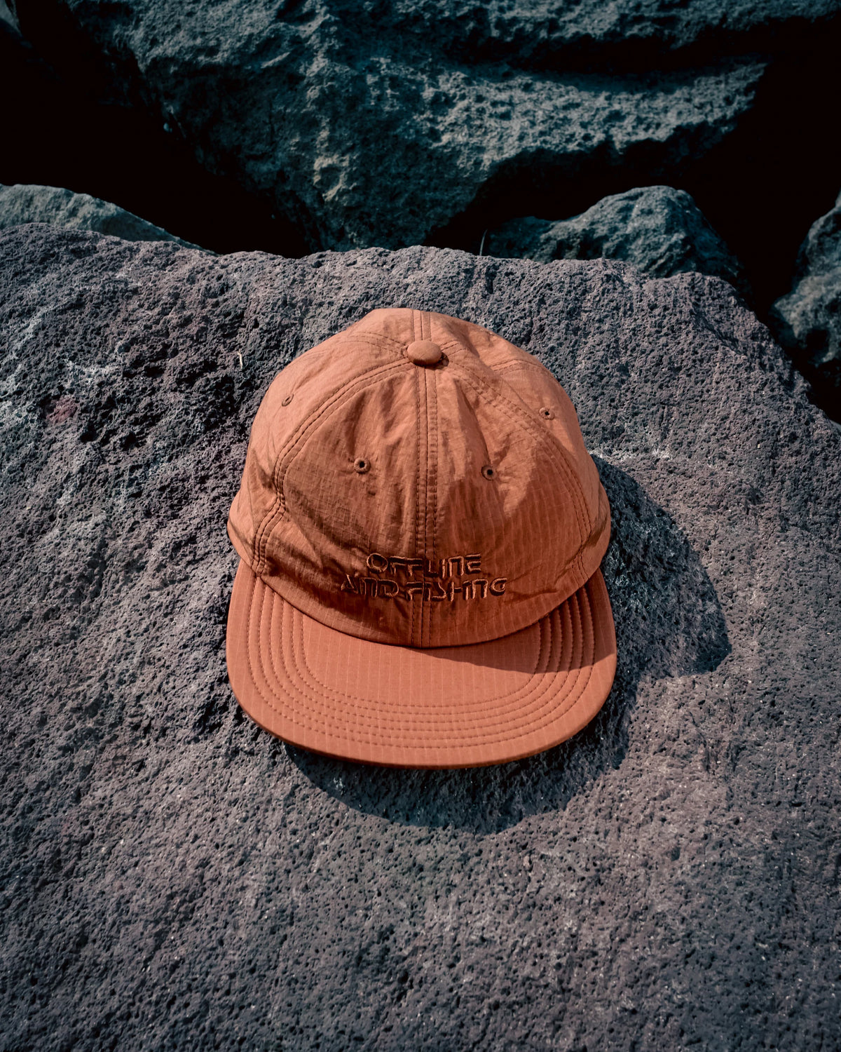 GB26FW-001 SOFT BRIM 6 PANEL CAP w/ CHIN STRAP (OFFLINE) ORANGE