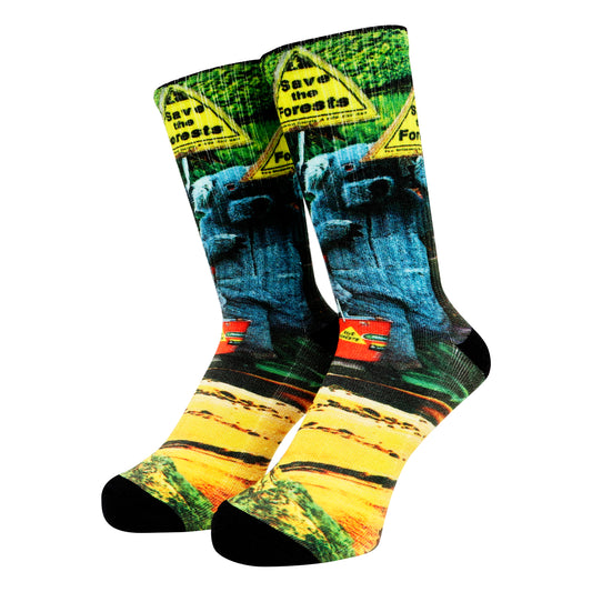 Printed Collage Socks
