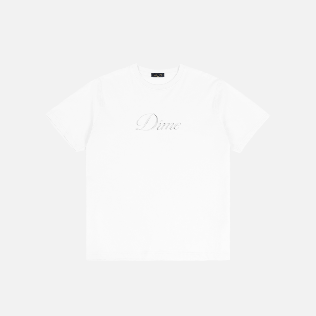 Cursive T-Shirt Heather White