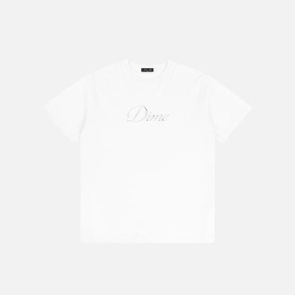 Cursive T-Shirt Heather White