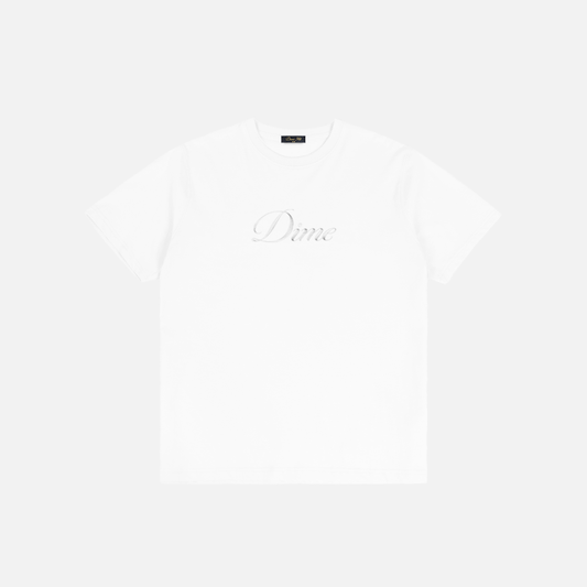 Cursive T-Shirt Heather White