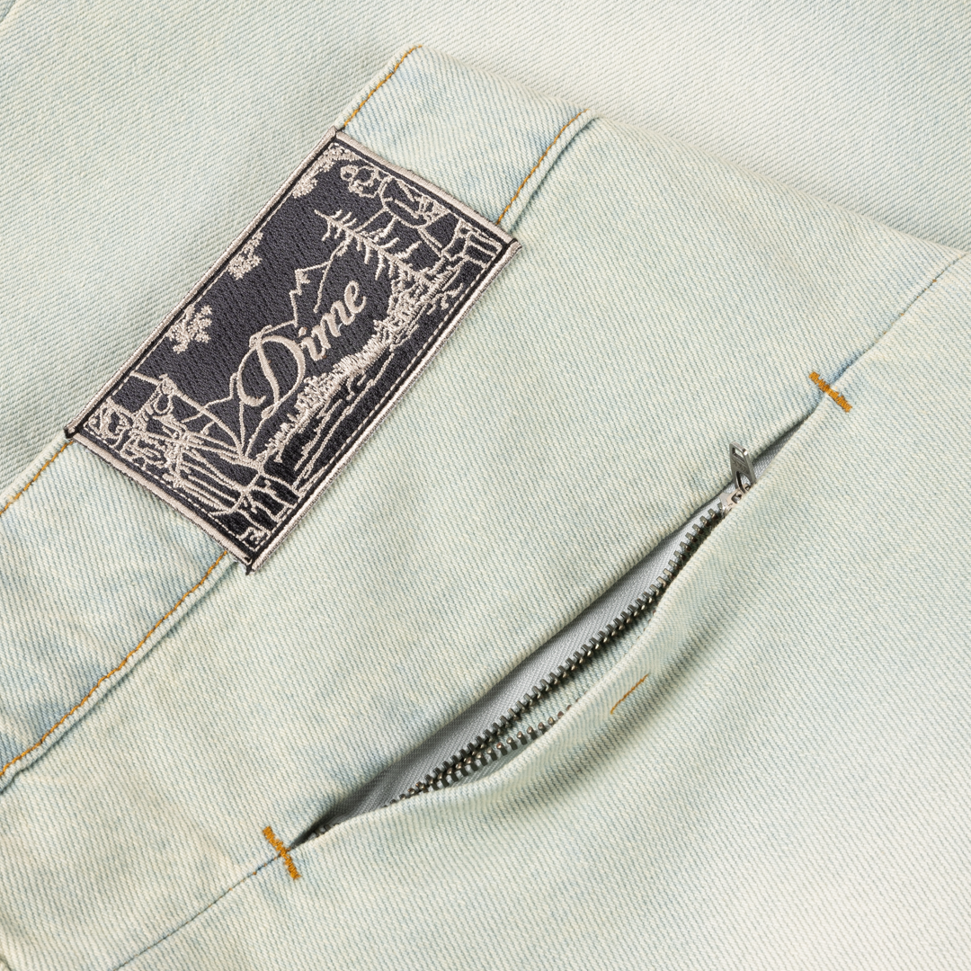 Tech Denim Shorts Bleached Sky