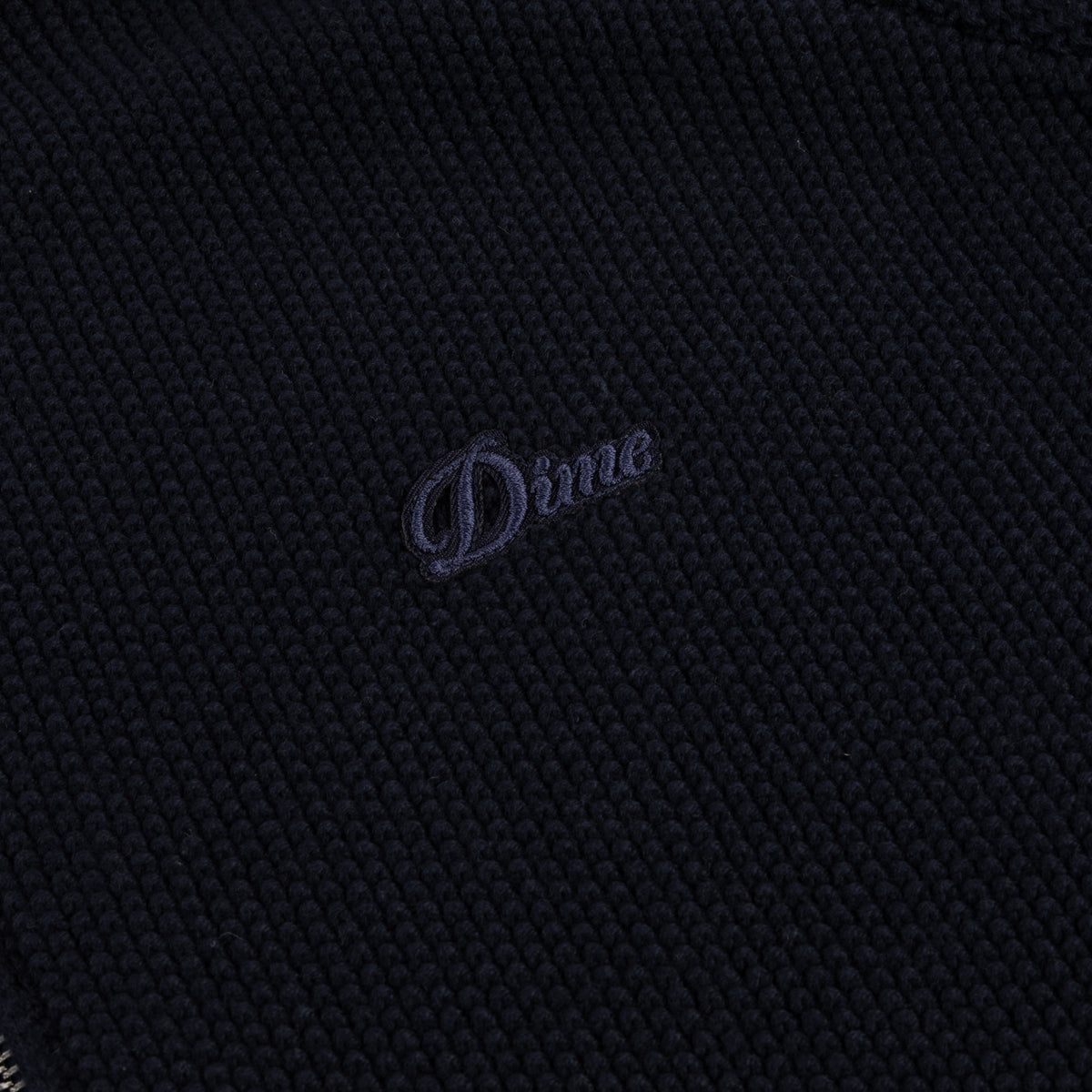 Knitted Pique Zip Sweater Dark Navy