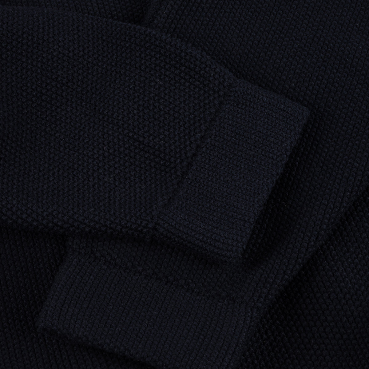 Knitted Pique Zip Sweater Dark Navy