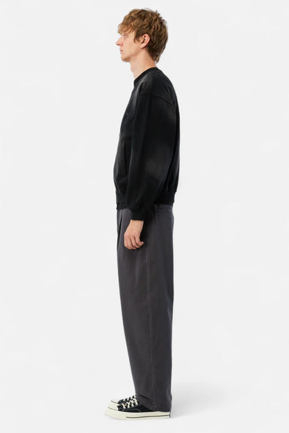 Faded Fleece Bomber Black