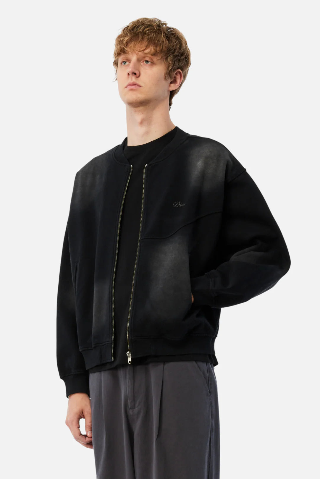 Faded Fleece Bomber Black