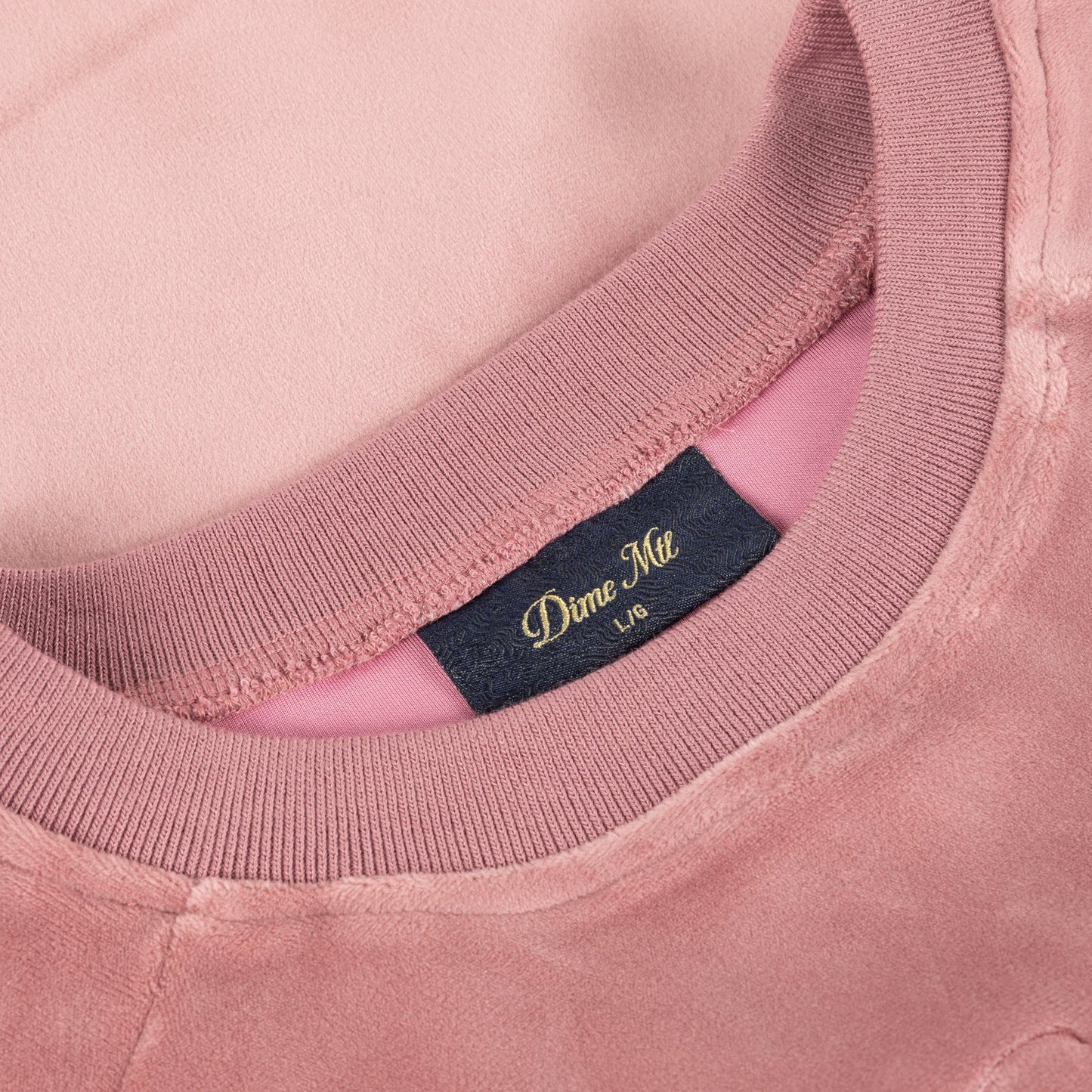 Cursive Velvet Crewneck Dusty Pink
