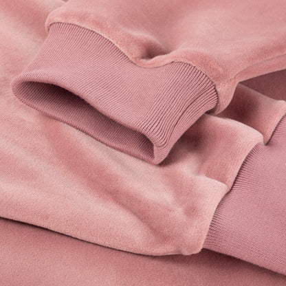 Cursive Velvet Crewneck Dusty Pink