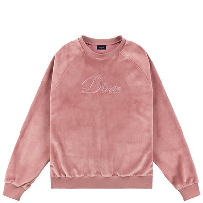 Cursive Velvet Crewneck Dusty Pink