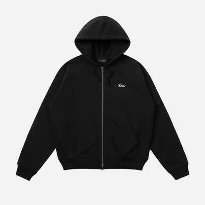Cursive Small Logo Zip Hoodie BLACK