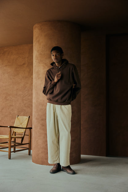 Grid Cord Slacks IVORY