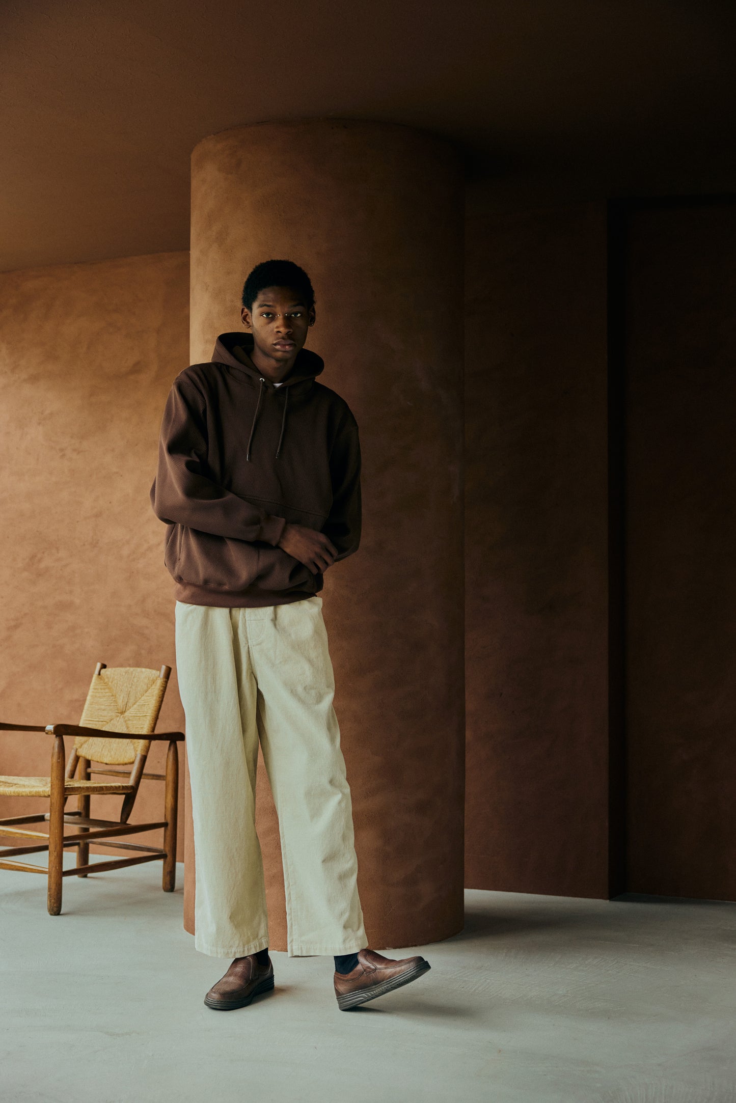 Poly Waﬄe Parka BROWN