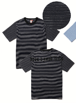 GOTHIC OLD ENGLISH SIDE LOGO STRIPED S/S TEE BLACK