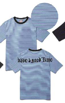 GOTHIC OLD ENGLISH SIDE LOGO STRIPED S/S TEE BLUE