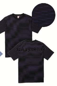 GOTHIC OLD ENGLISH SIDE LOGO STRIPED S/S TEE PURPL