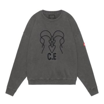 CES25CS02 OVERDYE WB HEADSx4 C.E CREW NECK CHARCOA