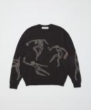 BAL-2122 JACQUARD COTTON CREWNECK SWEATER C.BLACK