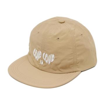 SOFT BRIM 6 PANEL CAP (LOVE) KHAKI (WHITE EMB)