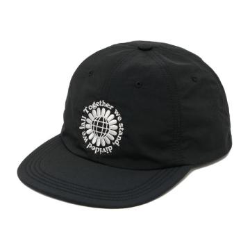 SOFT BRIM 6 PANEL CAP (MOTTO) BLACK (WHITE EMB)