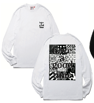 PATTERN LOGO L/S TEE WHITE