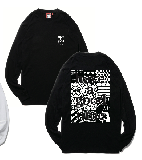 PATTERN LOGO L/S TEE BLACK