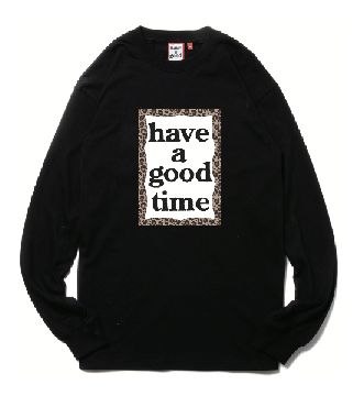 LEOPARD FRAME L/S TEE BLACK