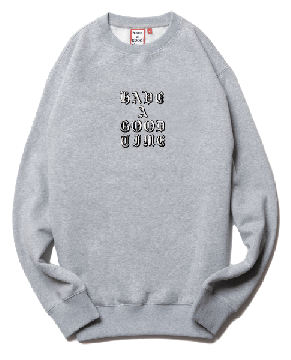 OLD ENGLISH LOGO EMB CREWNECK FL ASH GRAY