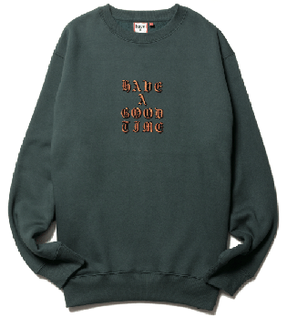 OLD ENGLISH LOGO EMB CREWNECK FL MALACHITE GREEN