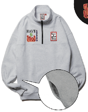 90'S MUST HALF-ZIP SWEATSHIRT FL ASH GRAY