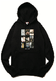 MULTI PHOTOS PULLOVER HOODIE FL BLACK