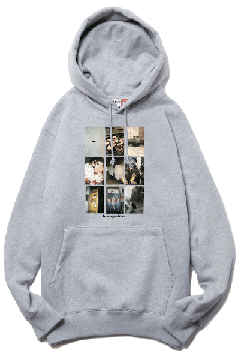 MULTI PHOTOS PULLOVER HOODIE FL ASH GRAY