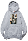 MULTI PHOTOS PULLOVER HOODIE FL ASH GRAY