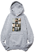 MULTI PHOTOS PULLOVER HOODIE FL ASH GRAY