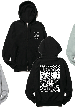 PATTERN LOGO ZIP-UP HOODIE FL BLACK