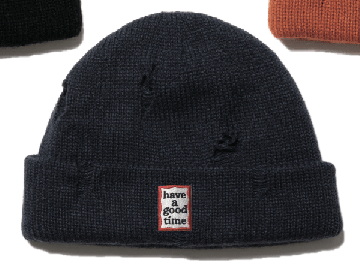 FRAME RIPPED BEANIE CHARCOAL GRAY