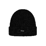 Cursive Fold Beanie Black