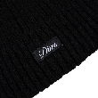 Cursive Fold Beanie Black