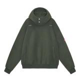 CES26CS19 NECK SNAP FLEECE HOODY